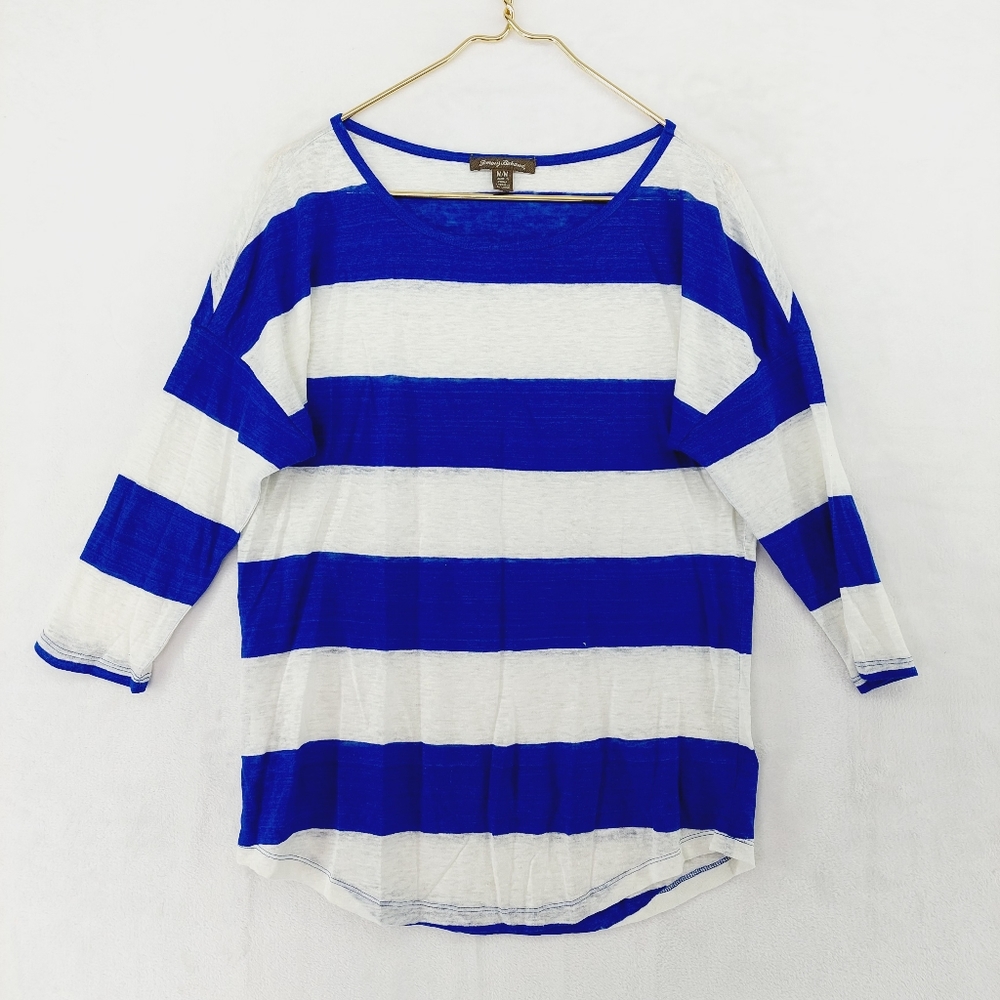 Tommy Bahama Blue and White Striped Tunic